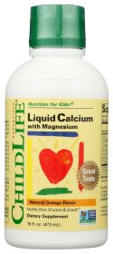 CHILDLIFE ESSENTIALS: Liquid Calcium with Magnesium Natural Orange Flavor, 16 oz