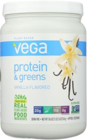 VEGA: Protein and Greens Plant Based Protein Powder Vanilla, 18.6 oz