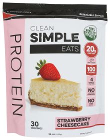 CLEAN SIMPLE EATS: Protein Pwder Strawberry, 36 oz