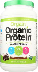 ORGAIN: Organic Protein Plant Based Powder Creamy Chocolate Fudge, 2.03 lb