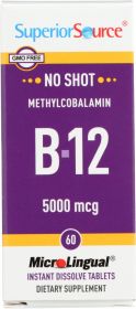 SUPERIOR SOURCE: No Shot Methylcobalamin B-12 5000mcg, 60 tb