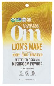 OM ORGANIC MUSHROOM NUTRITION: Lions Mane Mushroom Supplement Powder, 100 gm